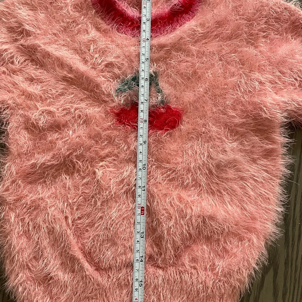 Fuzzy Pink Cherry Sweater - Picture 3 of 4